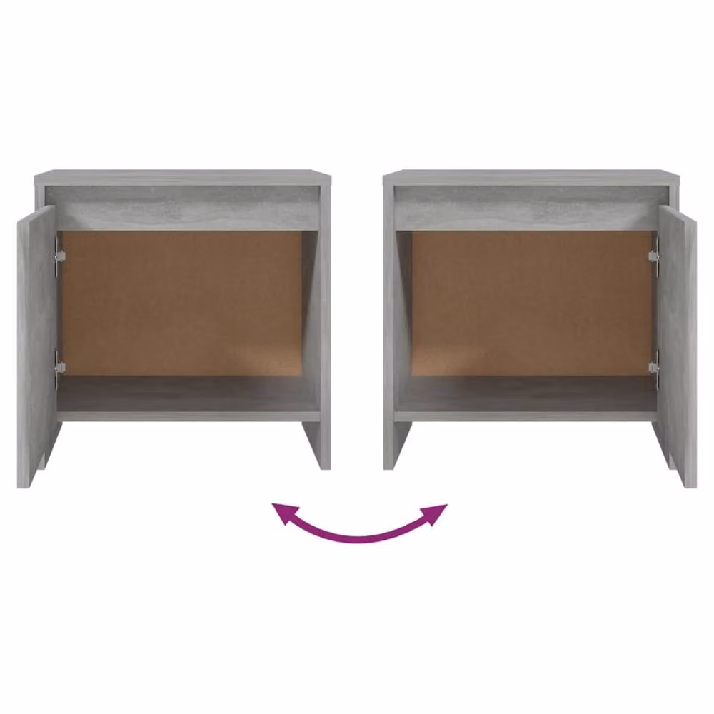 Berkfield Home Elegant Bedside Cabinet in Concrete Grey, W: 45 cm, D: 34 cm, H: 44.5 cm – 2