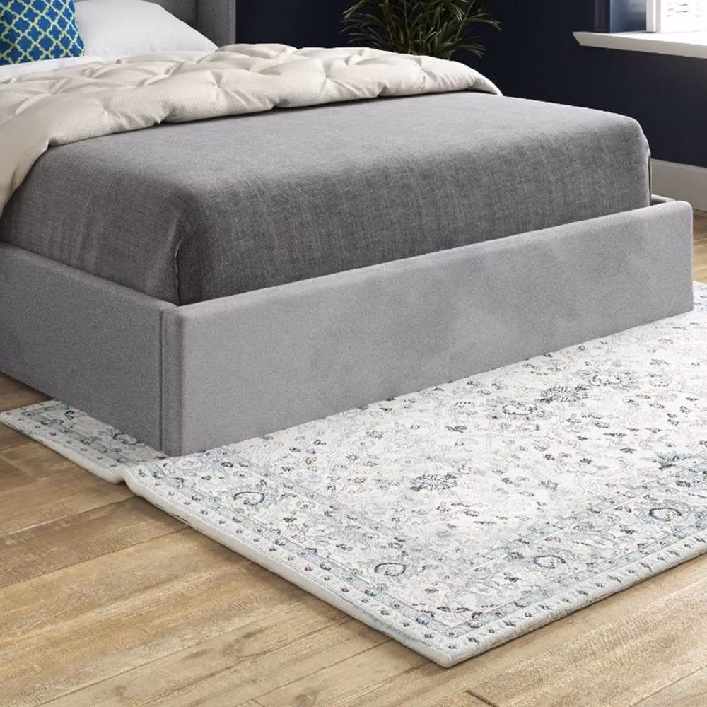 Casani Yaverland King Size Upholstered Designer Bed Frame in Grey Soft Velvet, W/D/H: 180 x 159 x 137 cm – 5
