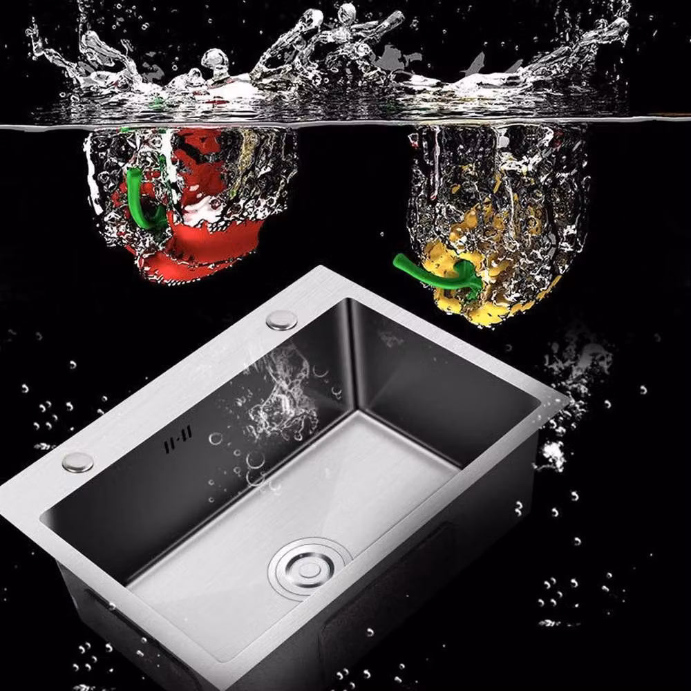 VOGREX Undermount Square Deep Stainless Steel Kitchen Sink in Silver – 5