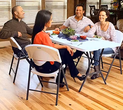 LIFETIME Essential Fold-in-Half Rectangular Folding Table in White Granite – 3