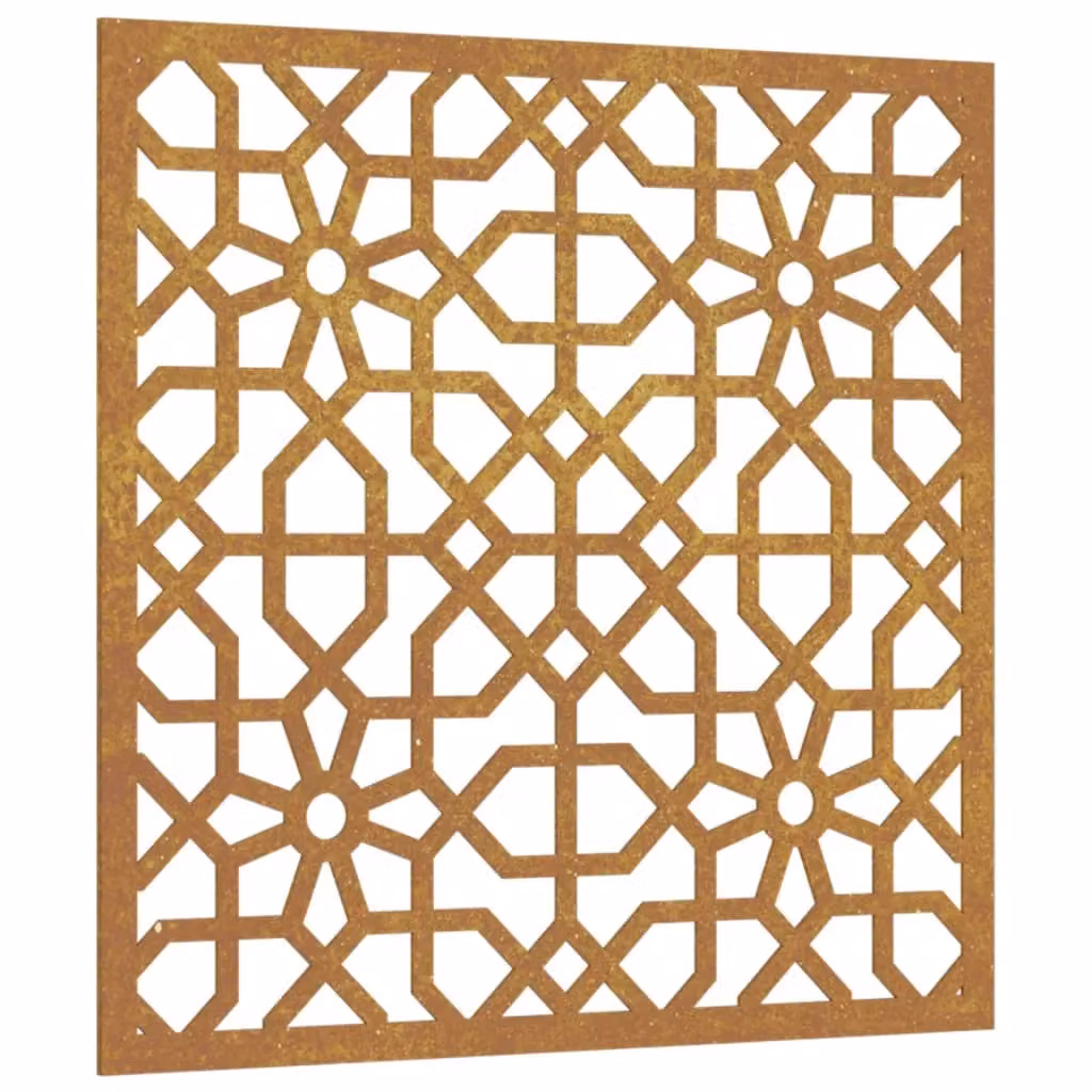 Berkfield Home Garden Moorish Geometric Wall Decoration, Brown Corten Steel, W: 55 cm, H: 55 cm – 2