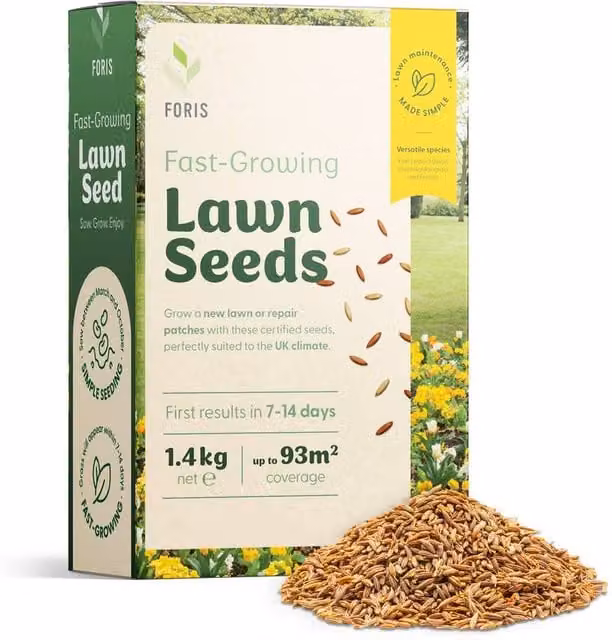 Foris Fast Growing Lawn Seed 1.4kg for Overseeding and Lawn Repair – 1