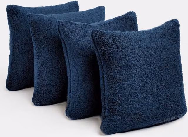 Brentfords Pack of 4 Blue Teddy Cushion Covers