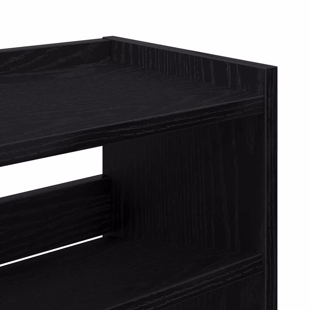 Berkfield Home Black MDF Shoe Rack, W: 80 cm, D: 25 cm, H: 81 cm – 7