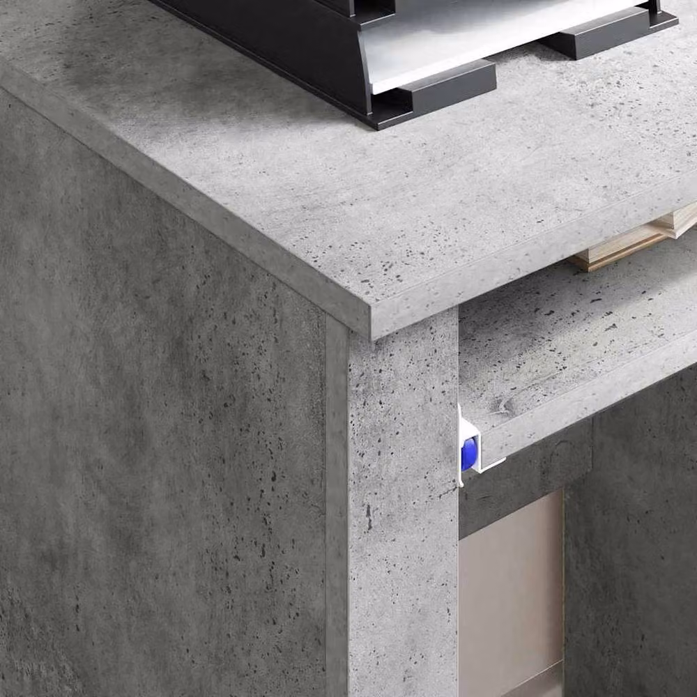 Berkfield Home Traditional Industrial Computer Desk in Concrete Grey – 3