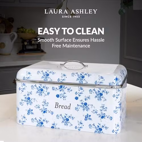 Laura Ashley China Rose Bread Bin in White and Multicolour Metal – 3