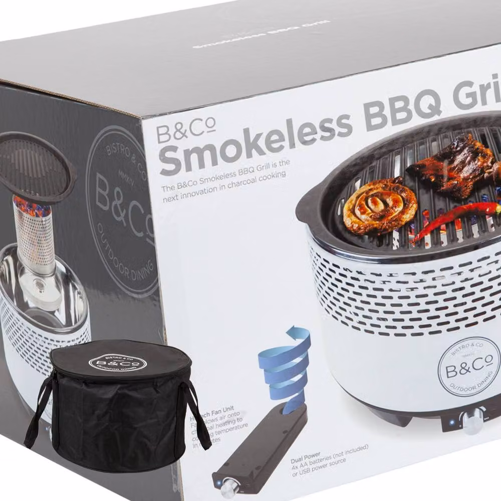 VFM e-Store White and Black Smokeless Tabletop Charcoal BBQ Grill Alfresco – 2