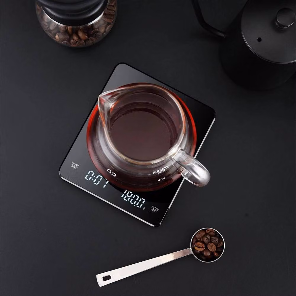 FLAVORA Digital Electronic Coffee Scale with Timer and Digital Display in Black – 4