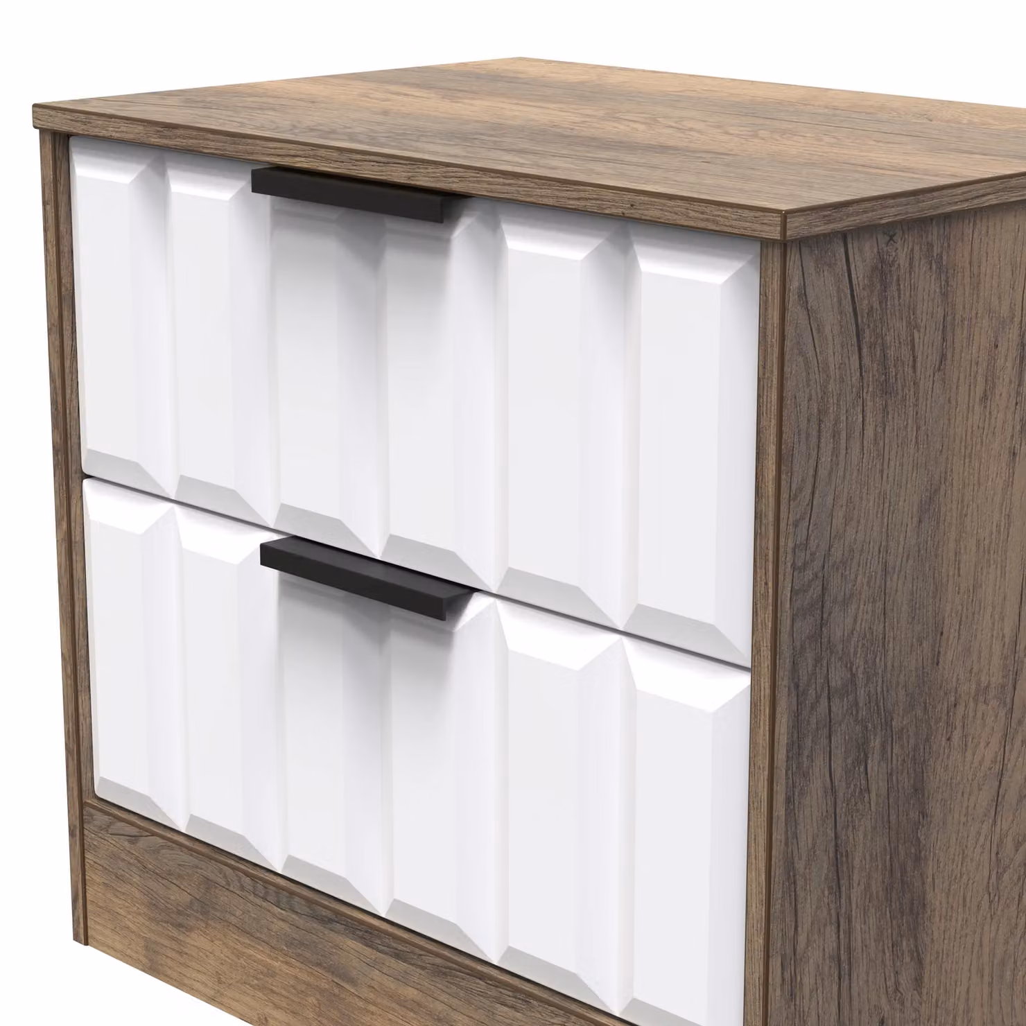 Ready Assembled 2 U Seattle 2 Drawer Side Table in Dark Brown – 4