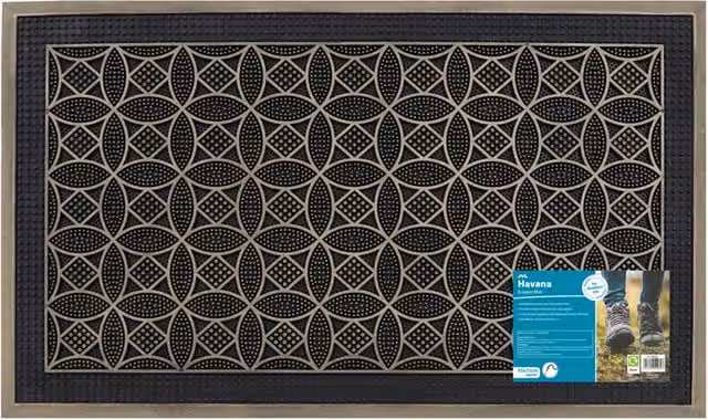 JVL Havana Gold and Black Rubber Pin Doormat
