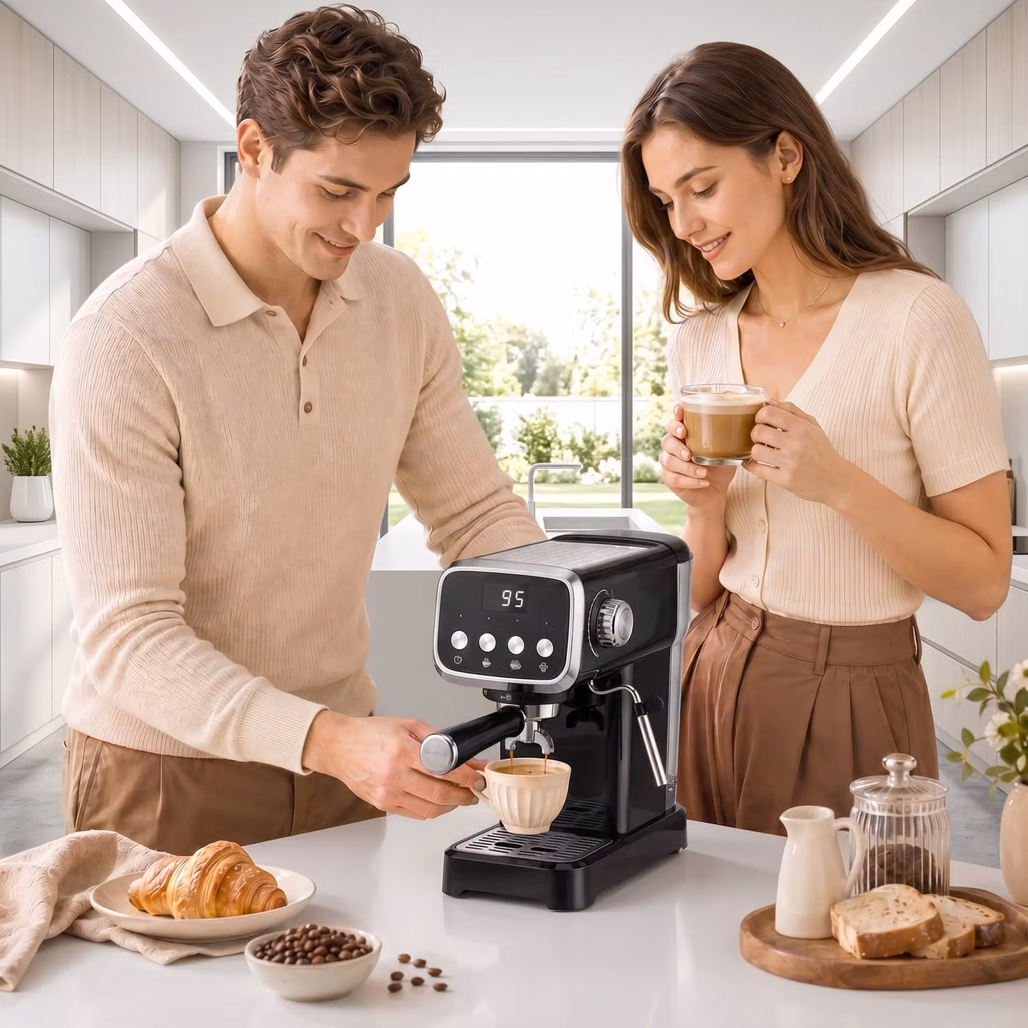 HOMCOM 20-Bar Espresso Machine with Steam Wand and 1.2 l Water Tank, Black – 8