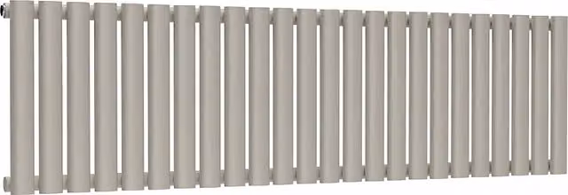 Lux Heat Oval Horizontal Steel Radiator in Grey, W: 144 cm, H: 40 cm