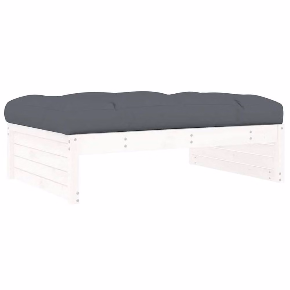 Berkfield Home Beautiful Garden Footstool in White Solid Pine, W/D/H: 120 x 80 x 30 cm – 3