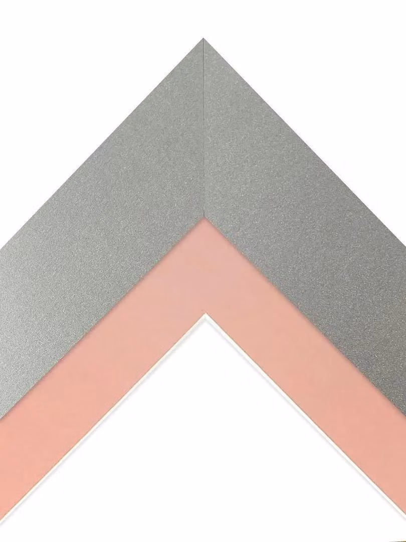 Frames & Mirrors 4U Metro Modern Rectangular Single Picture Frame in Grey with Pink Mount for 45 x 30 cm Images – 2