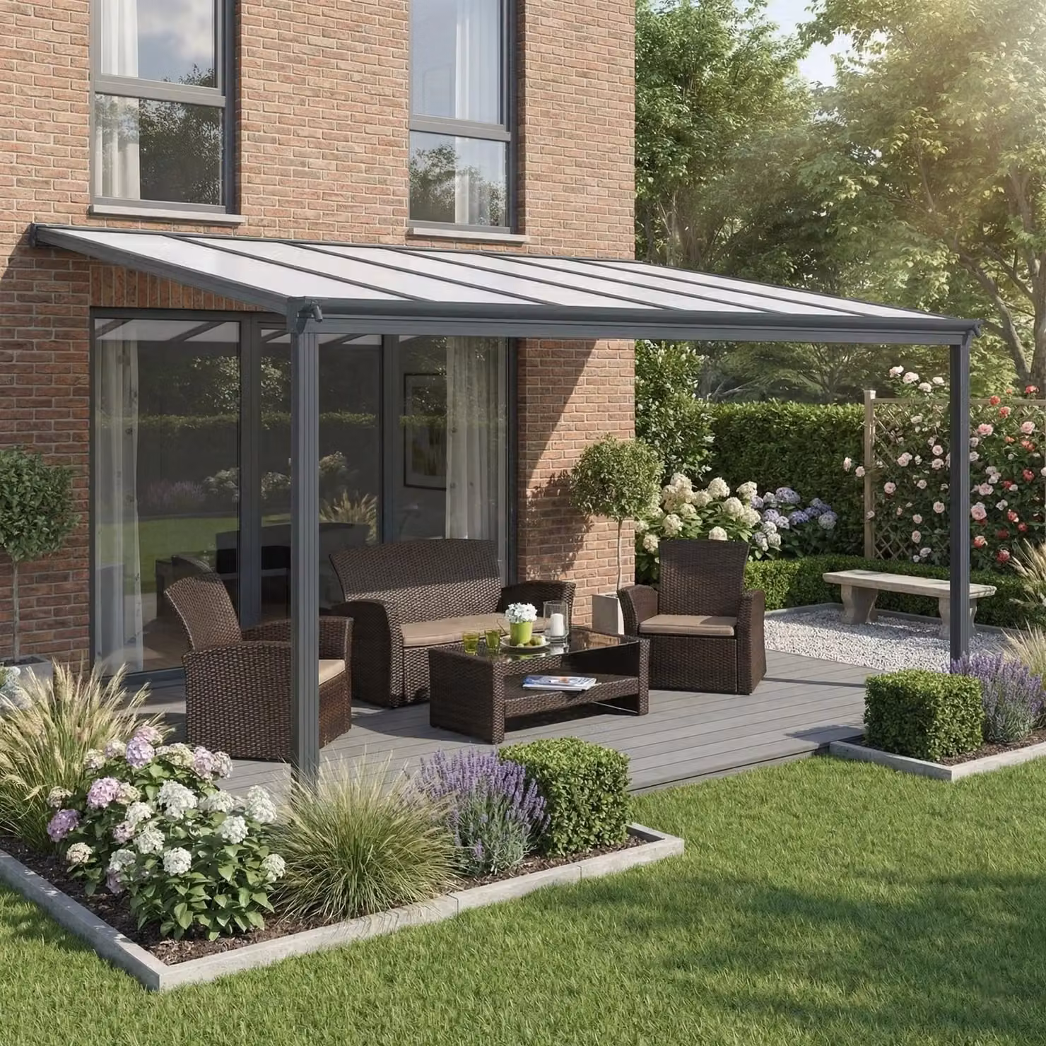 Primrose Living Anthracite Veranda Garden Canopy in Dark Grey, W/D/H: 434 x 303 x 258 cm – 3