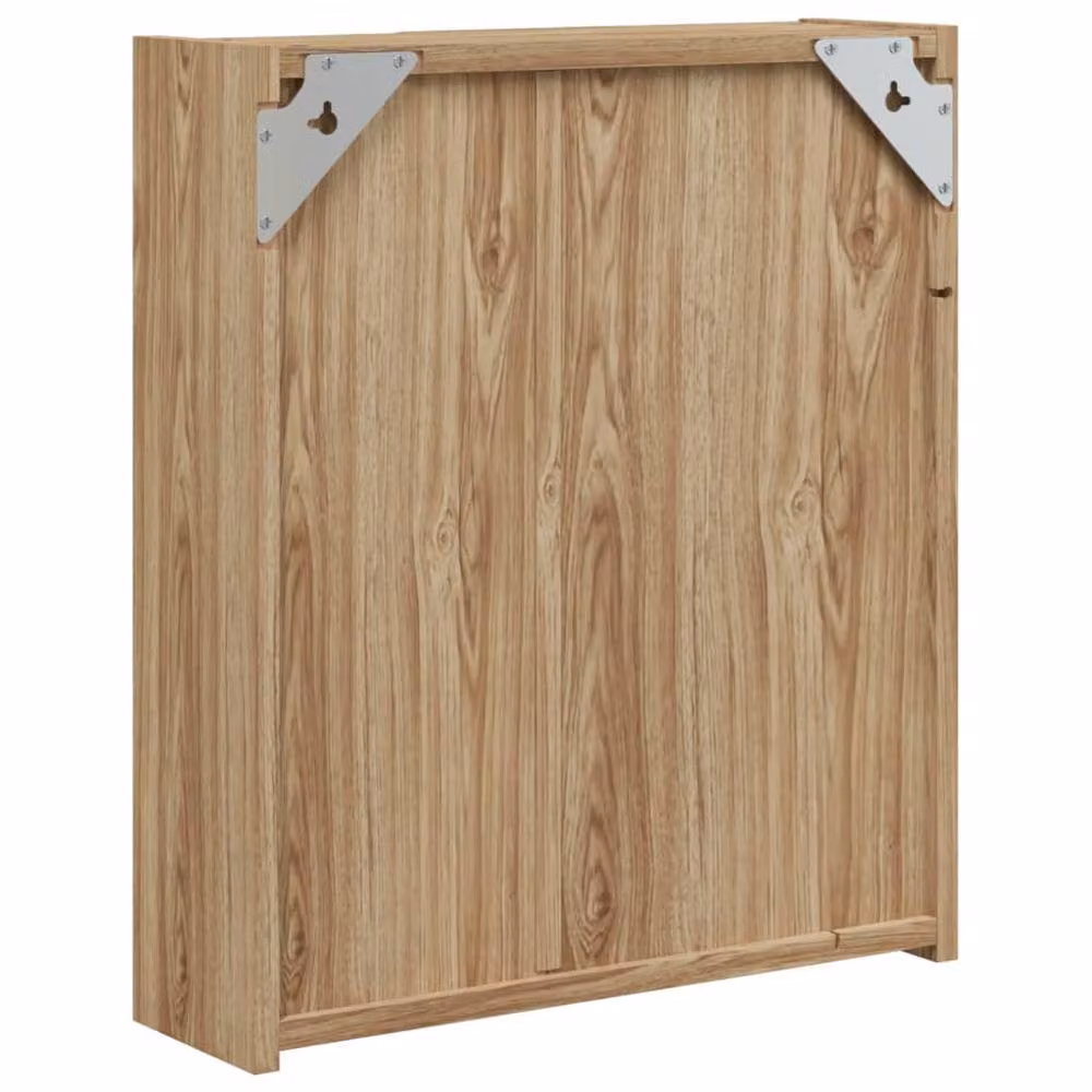 Berkfield Home Modern Oak Bathroom Mirror Cabinet with LED Light, Brown, W: 45 cm, D: 13 cm, H: 52 cm – 4