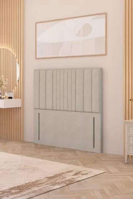Somnior Alexas King Size Floor Standing Headboard in Natural Tweed Fabric
