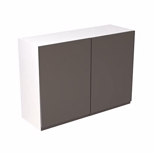 Kitchen Kit Modern Graphite Matt Wall Mounted Bridging Cabinet with J-Pull Doors, W/D/H: 100.0 x 33.0 x 72.0 cm – 1