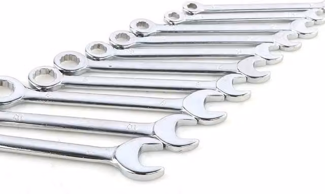 SPETLEK 10-Piece Mini Metric MM Stubby Combination Spanner Set in Silver