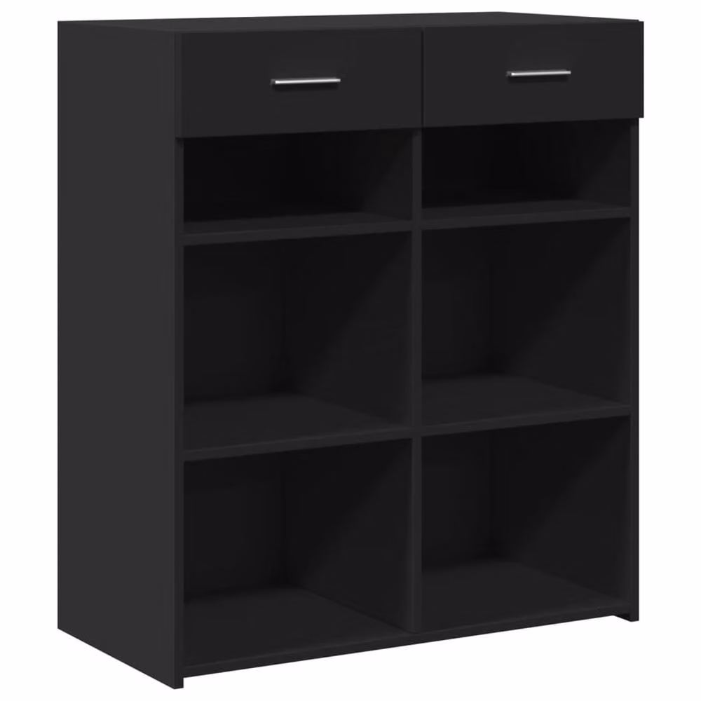 Berkfield Home Modern Black Matt Sideboard in Engineered Wood W/D/H: 80 x 42.5 x 93 cm – 3