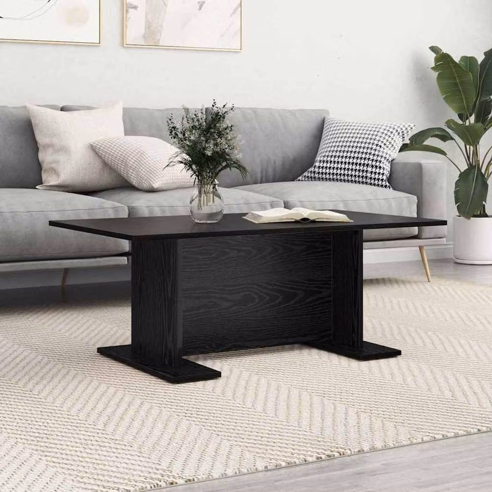 Berkfield Home Beautiful Coffee Table in Black Oak Engineered Wood W/D/H: 103.5 x 60 x 40 cm – 4