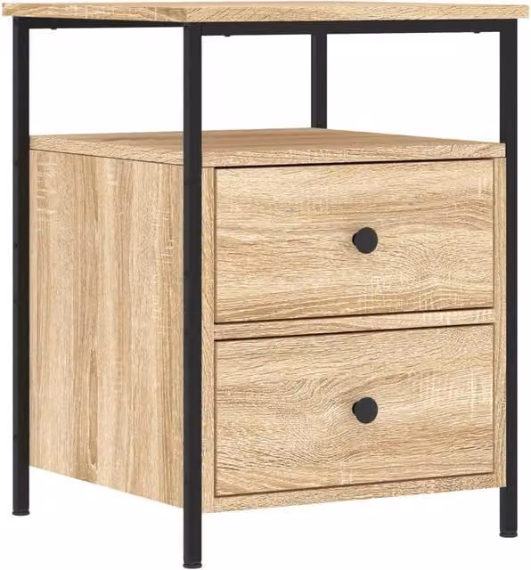 Berkfield Home Sonoma Oak Bedside Cabinet in Light Tan, W/D/H: 44 x 45 x 60 cm – 1