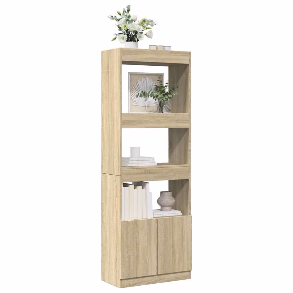 Berkfield Home Sonoma Oak Highboard in Brown, W/D/H: 63 x 33 x 180 cm – 2
