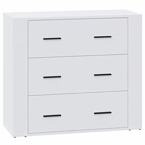 vidaXL Modern White Sideboard in Engineered Wood W/D/H: 80 x 33 x 70 cm
