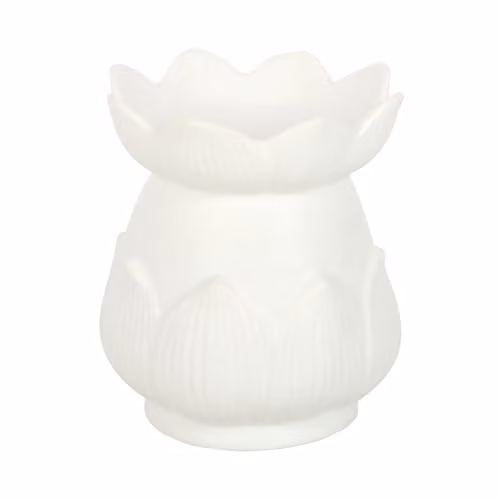 Something Different Wholesale White Ceramic Lotus Flower Tealight Oil Burner – 2