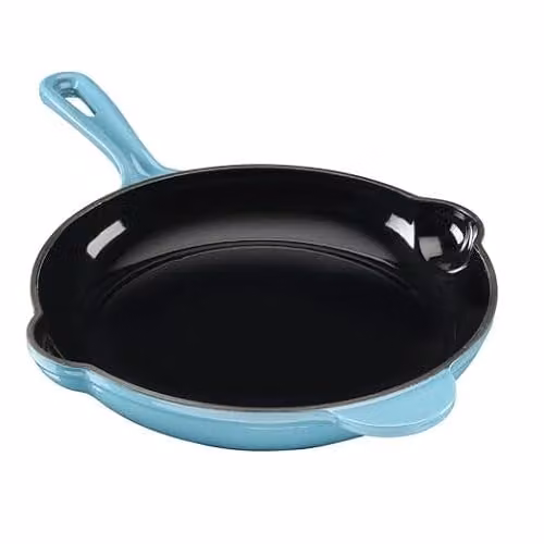 Cooks Professional Enamelled Cast Iron Frying Pan, Petrol Blue, Diameter: 26 cm – 1