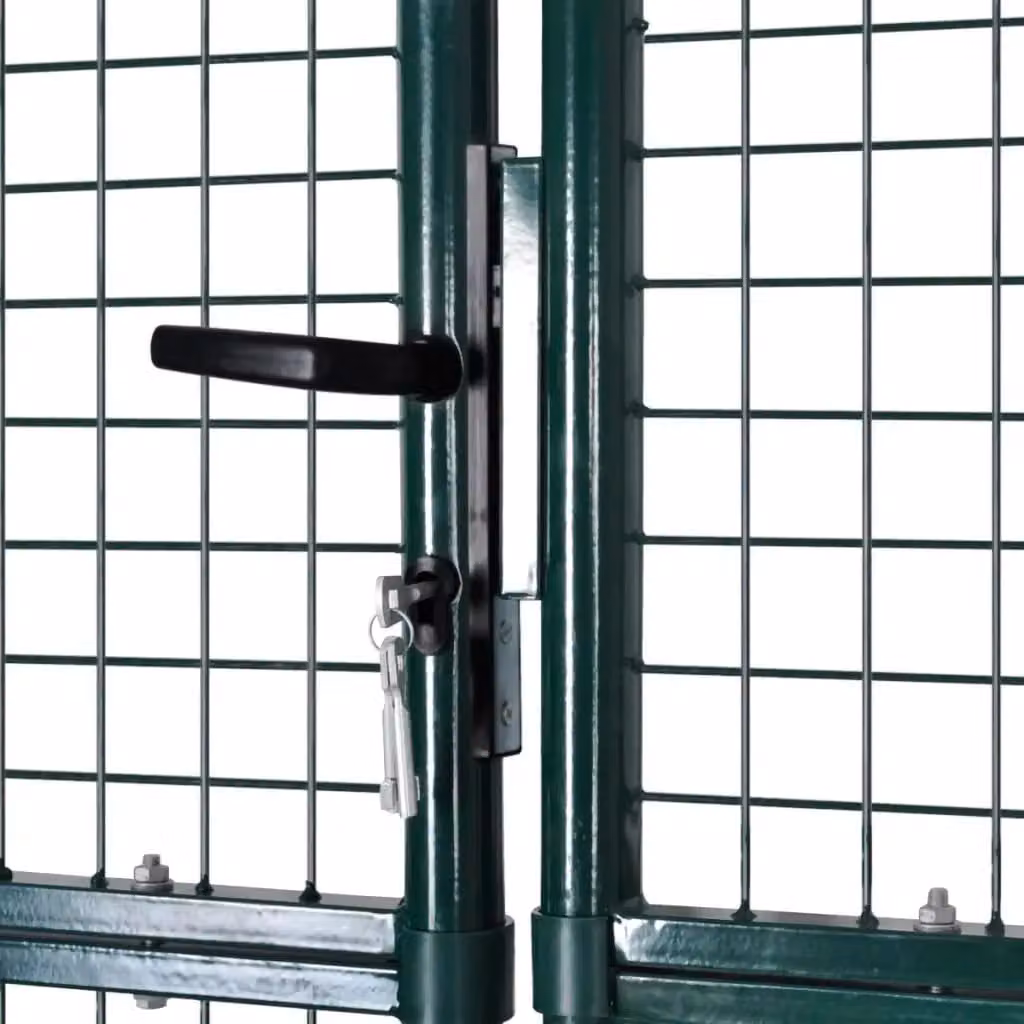 Berkfield Home Green Galvanised Steel Garden Mesh Swing Gate, W: 289 cm, H: 175 cm – 2