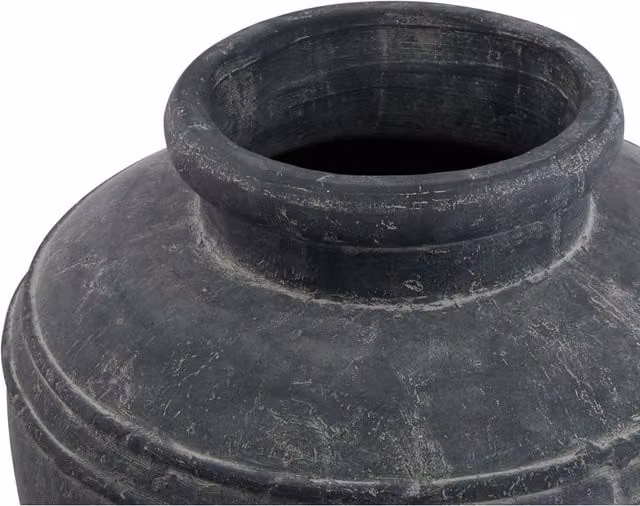 KDMK Amalfi Large Round Ceramic Water Pot for Floral Arrangements, Grey