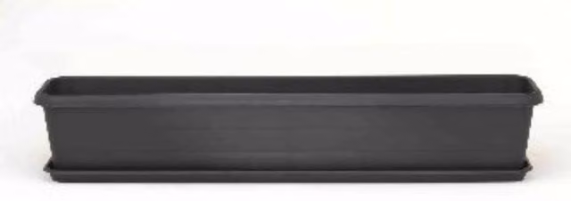 Stewart Terrace Trough Tray Planter in Black
