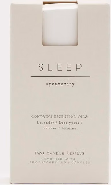 Apothecary Sleep Candle Refills, Set of 2, White