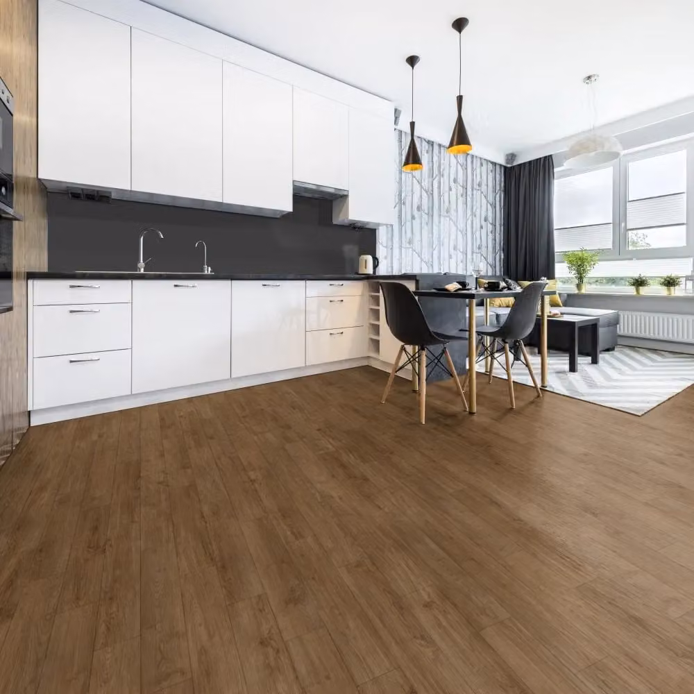 Vinyl Flooring UK HolCl Glue-Down Contract Luxury Wood-Look Vinyl Tiles, Dark Brown, 18 Planks (Covers 3.89sqm) – 2