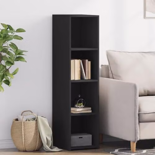 vidaXL Minimalist Black Highboard in Engineered Wood W/D/H: 30 x 41 x 124 cm – 2