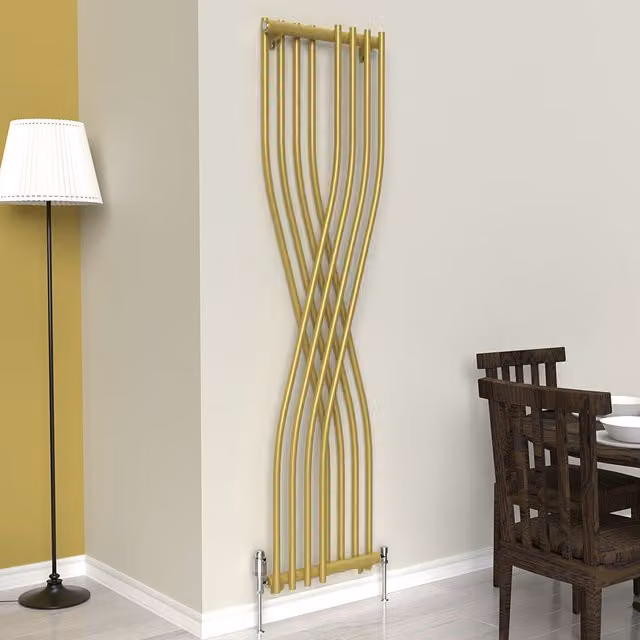 Lux Heat Xtreme Vertical Steel Radiator in Gold, H: 177.5 cm x W: 45 cm