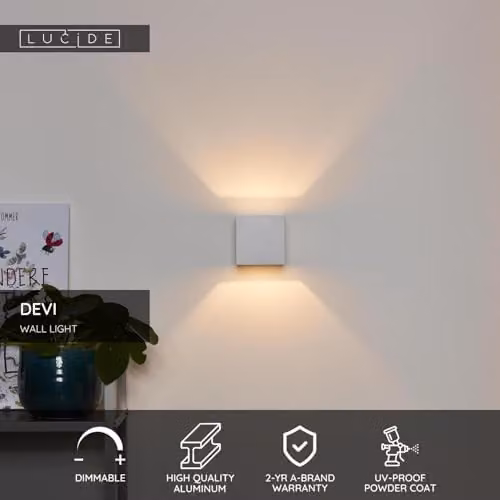 Lucide Devi White Aluminium Up and Down Wall Light with G9 LED Compatibility – 2