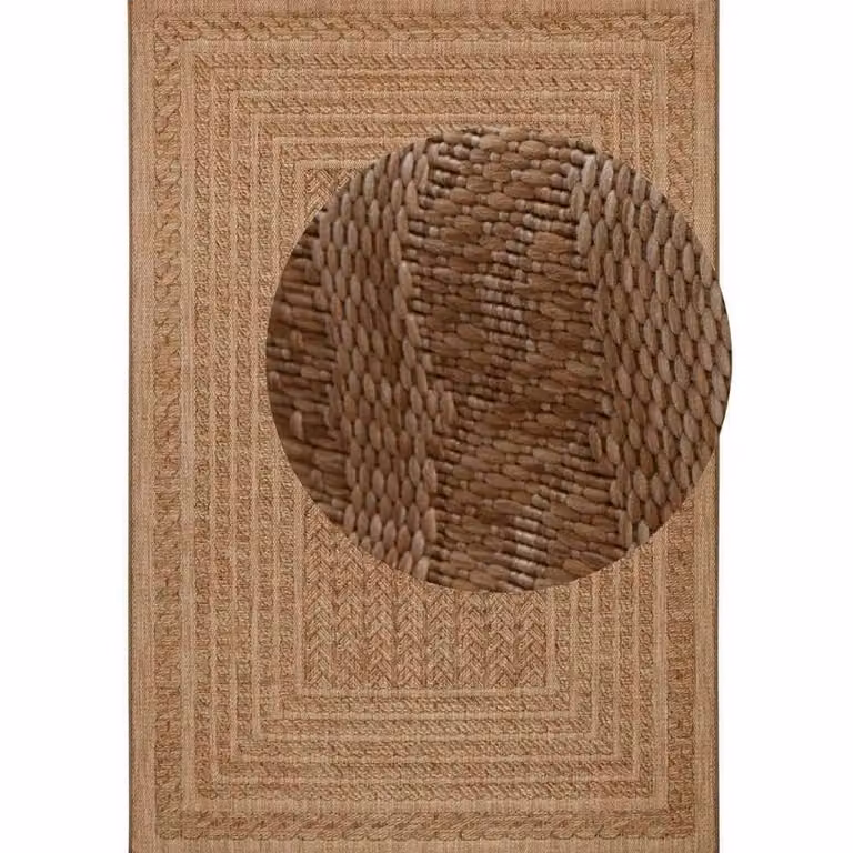 THE RUGS Limonero Indoor Outdoor Rectangular Sisal Look Rug in Beige, W: 120 cm, L: 170 cm