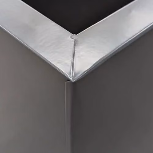 Tulipy Galvanised Steel Square Planter, Grey, W: 40 cm, D: 40 cm, H: 40 cm – 5
