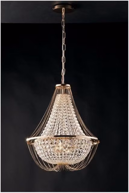 Netlighting Vienna Crystal K9 Chandelier in Gold/Brass, Diameter: 45 cm