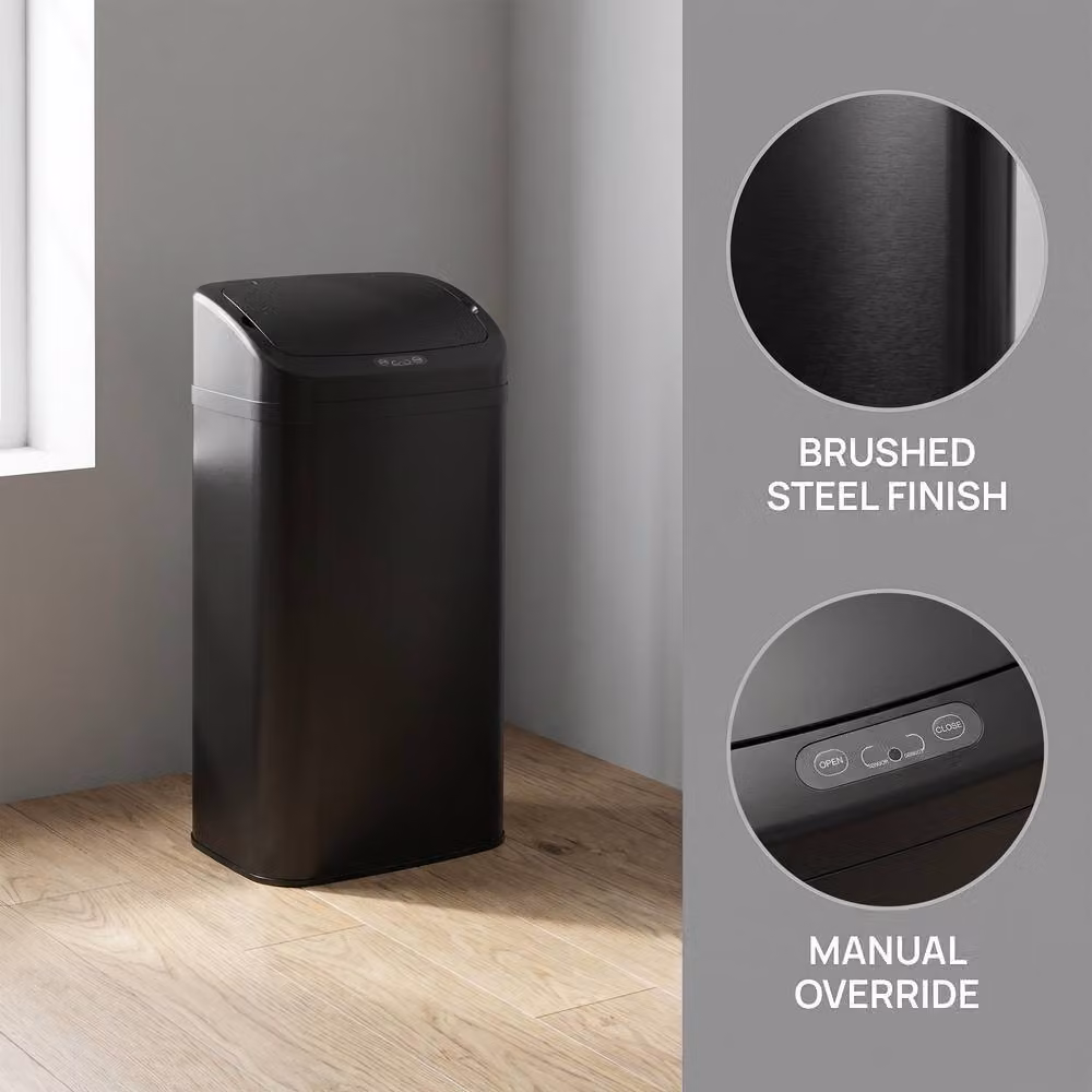 HOMCOM 48L Automatic Sensor Bin in Black – 9
