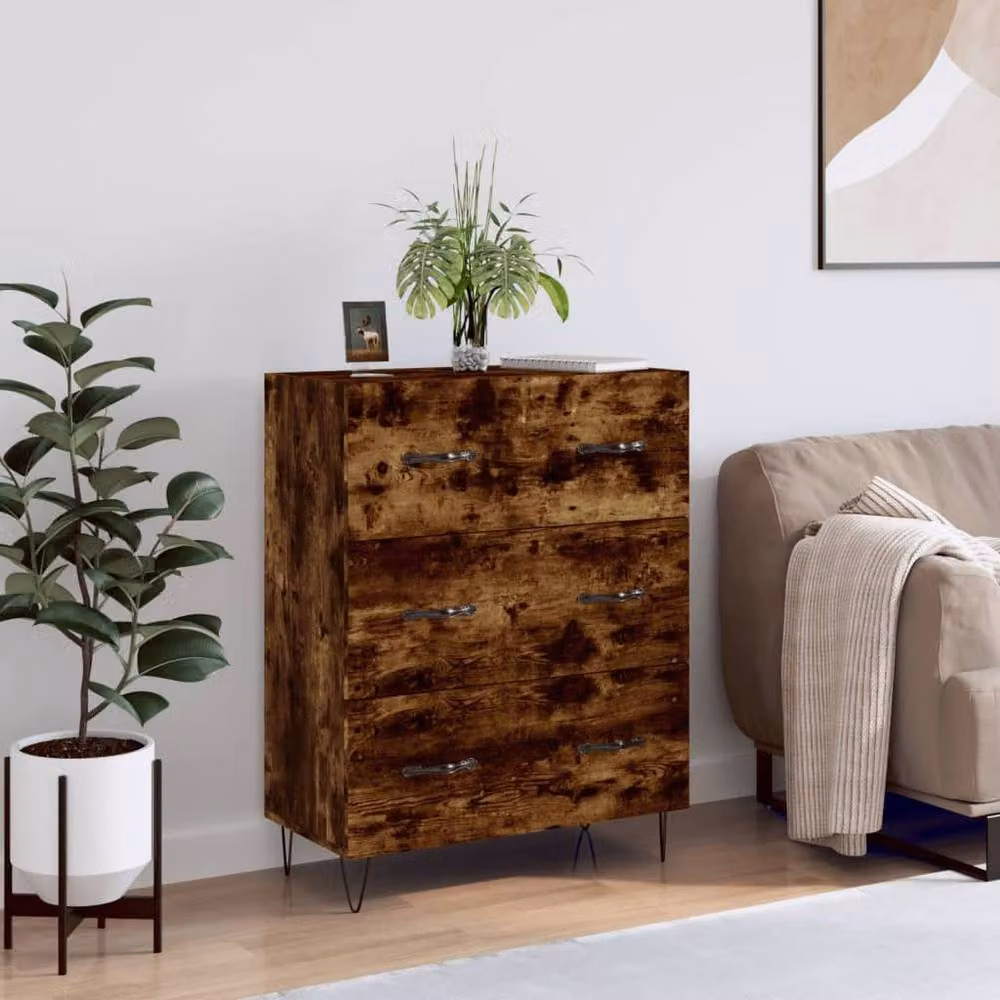 Berkfield Home Smoked Oak Sideboard in Brown, W/D/H: 69.5 x 34 x 90 cm – 2