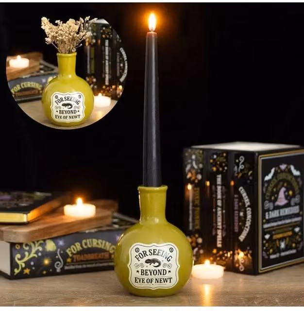 KDMD Eye of Newt Mini Potion Bottle Ceramic Vase and Candle Holder in Green – 1