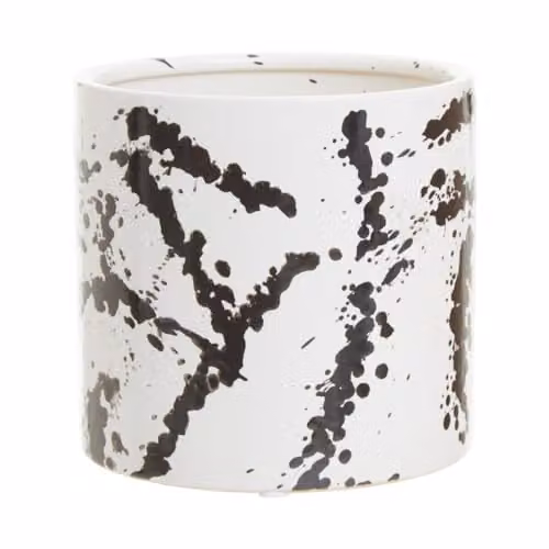 Premier Housewares Orsina Sorrell Small Ceramic Planter in Black and White, H x W x D: 14 x 14 x 13 cm – 2
