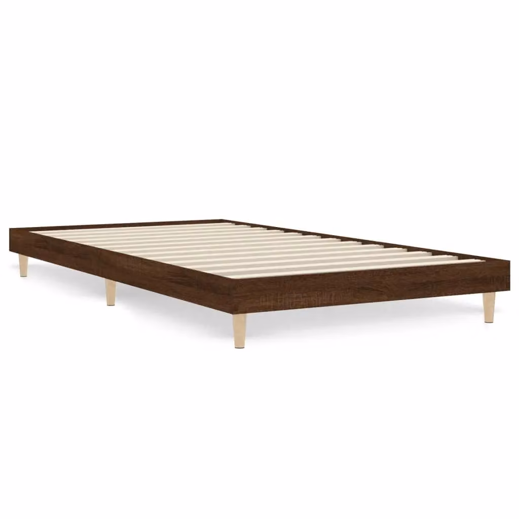 Berkfield Home Brown Oak Bed Frame, W/D/H: 100 x 200 cm, Engineered Wood – 2