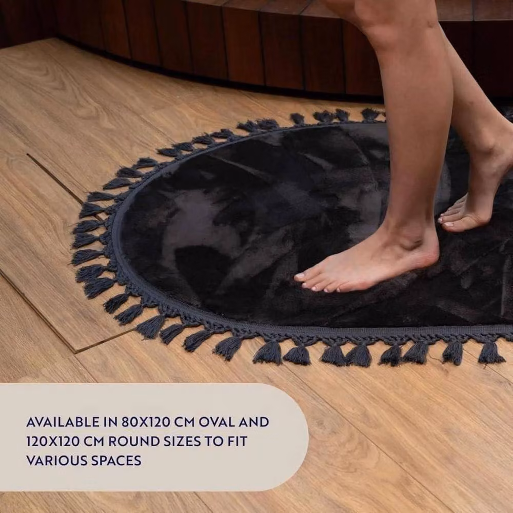 KORVIXA Washable Square Area Rug in Black, W/D: 100 x 100 cm – 2