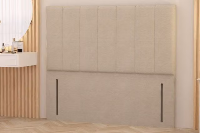 Somnior Austin Tweed Fabric Upholstered Divan Headboard in Sand/Beige, Small Single