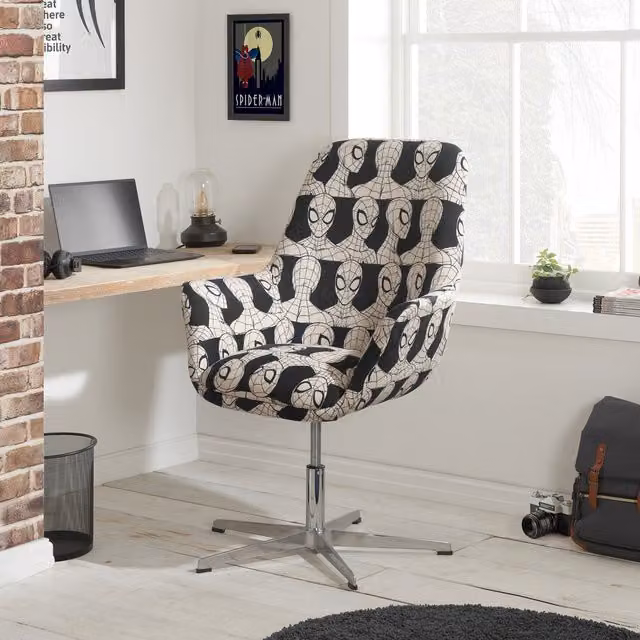 Disney Spider-man Egg Swivel Chair in Black and White