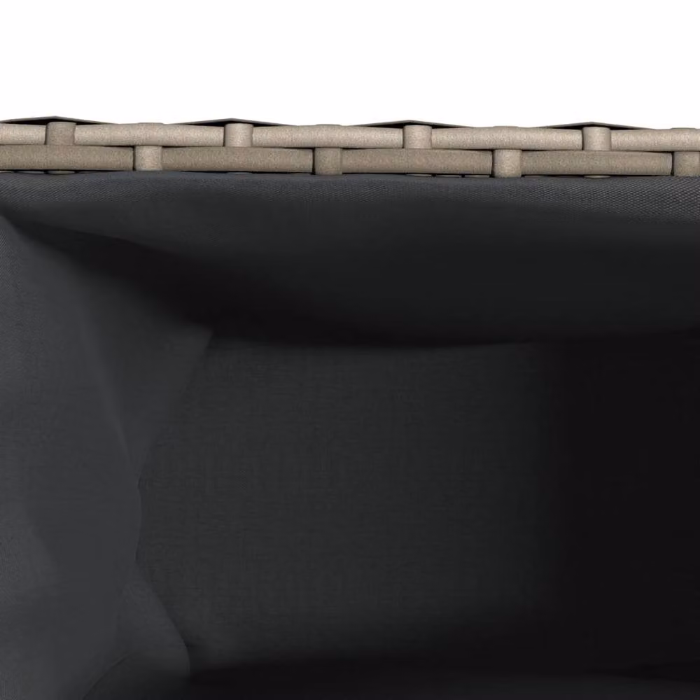 Berkfield Home Garden Planters with 2 Grey Poly Rattan Pots, W/D/H: 90 x 20 x 40 cm – 4